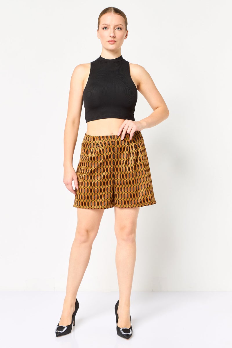 promod شورتات أساسية بطبعة شاملة للنساء، متعددة الألوان - Image 2